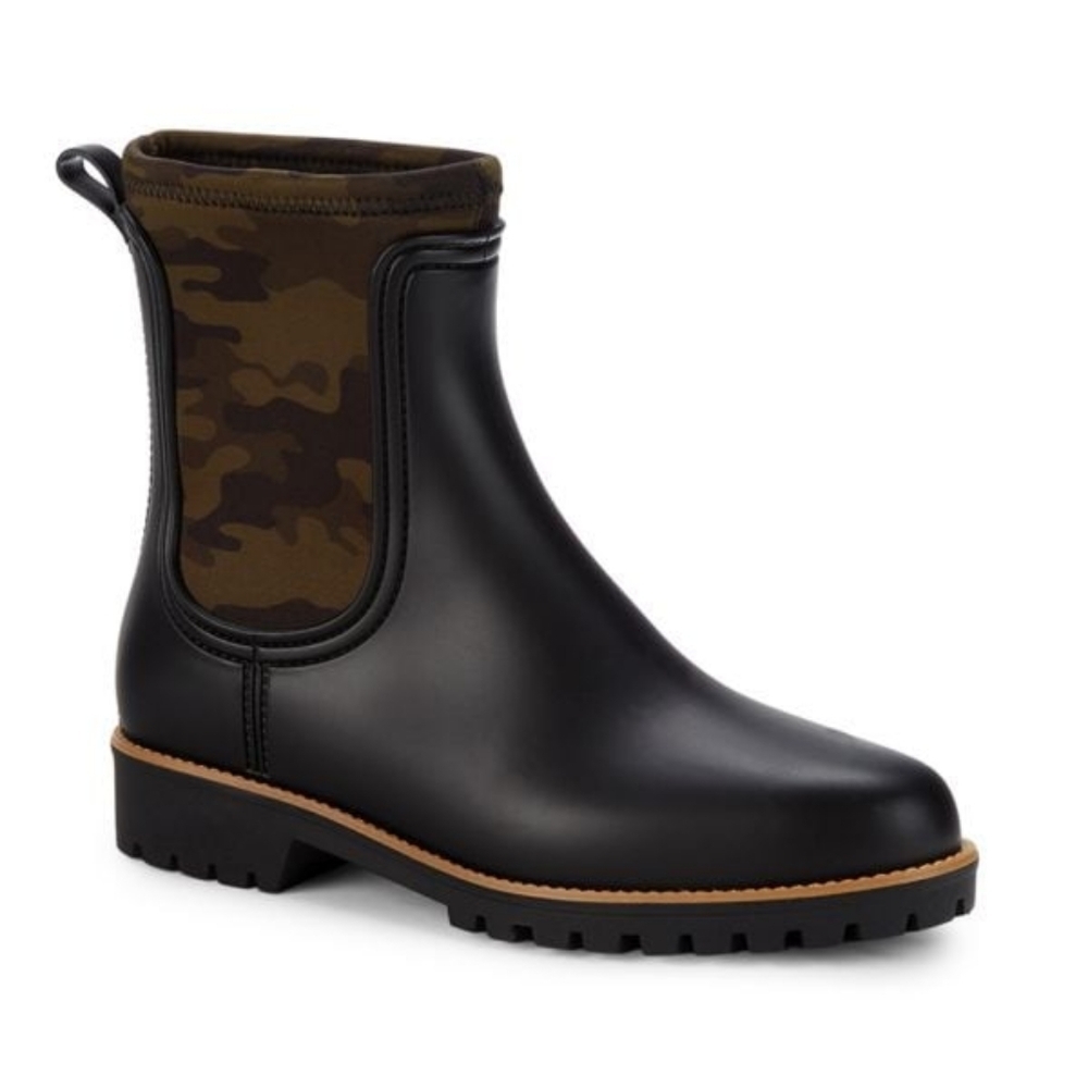 Bernardo Zora Black Camo-Print Graphic Women's Rain Boots Size 9